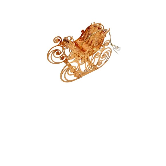 Danbury Mint Other - 1992/1999/2004 Danbury Mint Gold-Plated Christmas Ornaments  Sleigh Angel Sled 3